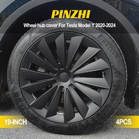 4 Stück Radkappen, 19 Zoll, ABS-Radabdeckung, Design kompatibel mit Tesla Model Y (2020-2024), Radkappen-Vollabdeckung, Radabdeckung für Automobile