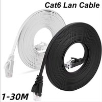 High Speed White Flat Ethernet Network Cable CAT6 Flat LAN RJ45 1000Mbps 0.5M 1M 1.5M 2M 3M 5M 10M 30M Cord for PC Laptop