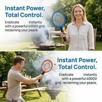 Electric Mosquito Swatter Safe Triple-Layer Mesh Bug Zapper Racket Handheld Fly Killer for Indoor & Outdoor Use