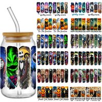 UV DTF Cup Wrap Zombie Bride Halloween Series Transfers 16oz UV DTF Libbey Wrap Tumbler Stickers Glass Selfadhesive Waterproof