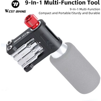 WEST BIKING Multifunctional Bike Repair Tool Portable Bicycle Tools 9-In-1 Wrench Kit CO2 Injector Allen Keys Set Bike Tool kit