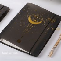 A5 B5 A4 Black Starry Sky Loose leaf Only Cover Notebook Detachable Junior High School Notebook