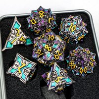 7Pcs Metal Polyhedral Dice Set Zinc Alloy DND Dice for Dungeons and Dragons RPG Role Playing Table Games D4 D6 D8 D10 D12 D20
