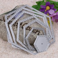 7pcs Card Making Dies Hexagon DIY Background Die Handmade Silver Gray Album Decoration for Christmas Decoration for Scrapbooking