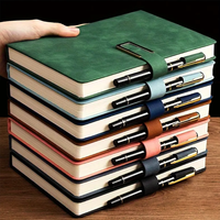 Vintage A5 Leather Notebook with Soft Cover, Versatile Note Book Ideal for Business Meetings, College Study & Daily Journaling
