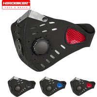 AliExpress HEROBIKER New Cycling Mask Sports Masks with Detachable Filters Motorcycle Breathable Face Mask Half Face Mask Filter Anti Dust Protection