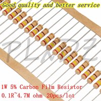20pcs 1W Carbon Film Resistor 5% 0.1R ~ 4.7M 10R 100R 220R 330R 470R 1K 2.2K 3.3K 4.7K 10K 22K 47K 100K 1M 10 100 220 330 470ohm