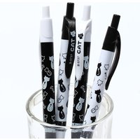 2 Pcs Cute Black White Cat Ballpoint Pen Kawaii 0.5mm Blue Stationery Pen For Kids Office School Supplies