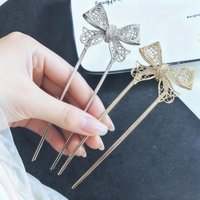 Metal Bowknot U Shaped Hair Forks Hairpin Hair Sticks Geometric Hair Clip Pins Fashion Hair Accessories Women Girls