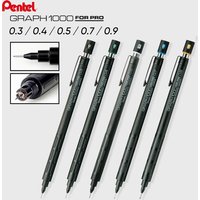 Japan Pentel GRAPH 1000 For PRO Mechanical Pencil Metal Clip 0.3/0.5/0.7/0.9mm Low center of gravity Drawing lapicero Art Suppli