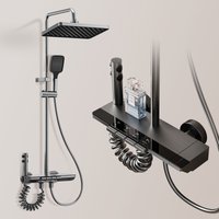 Bathroom falcet Set with multi-function Buttons Thermostatic and shower column Hot and Cold Water Control
