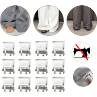 1-20PCS Invisible Hem Shortening Clip Detachable Non-Slip Pants Edge Clip for Instant Shortening,Transparent and Decorative