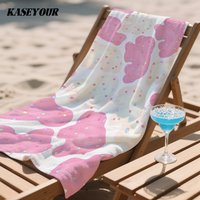 Sprinkled Pink Blobs Oversized Microfiber Beach Towel Sand Proof Quick Dry, Absorbent for Swimming Pool Travel Camping