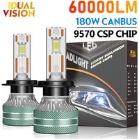 Dualvision K5C H7 LED 60000LM Car Headlight Canbus H3 H1 H4 H11 9012 HIR2 H8 H9 9005 9006 HB3 HB4 High Power 180W 9570 CSP Chips
