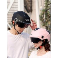 AliExpress Motorcycle Helmets With Led Lights Moped Helmet Electric Scooter for Men Women With Double Visor Rechargeable Bicycle Light Bike