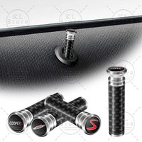 2Pcs Carbon Fiber John Cooper Works Logo Car Door Lock Knobs Auto Security Doors Lock Pins For Mini Cooper S R55 R56 F55 F57 F56