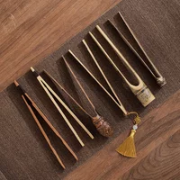 Anti-scalding Tea Cup Clips Kung Fu Set Accessories Leaf Tweezers Bamboo Clip Natural Root Single Sugar Tongs Teaware Kitchen
