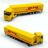 Diecast 1:87 Scale Alloy DHL Truck Container Truck Model Classics Adult Souvenir Gift Static Display