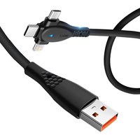 240W 3 In 1 USB Charger Fast Charging Cable Type C Micro IOS Multi Charger Cable for iPhone Huawei Samsung USB Cord
