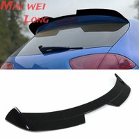 2009-2012 For Seat Leon MK2 Rear Roof Spoiler By High Quality ABS Car Rear Trunk Wing Glossy Black Carbon Fiber Look Body Kit
