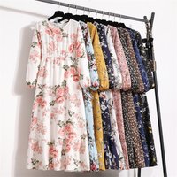 Printemps été femmes Maxi robes décontracté à manches longues imprimé fleuri col rond femme Bohe plage fête longue robe Mujer robes
