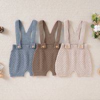 Barboteuse pour nouveau-né garçon et fille, combinaison sans manches, une pièce, tenue tricotée solide, vêtements pour tout-petits de 0 à 18 mois