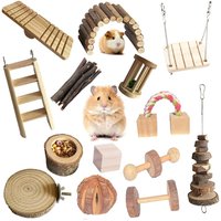 New Wooden Pet Hamster Gnawing Grinding Teeth Pet Roller Climbing Hanging Swing Pet Supplies