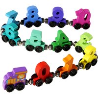 Number Digital Magnetic Wooden Train Toys Colorful Building Blocks Educational Hand-eye Coordination Magnetic Digital Train