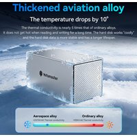 Yottamaster All-Aluminum 100TB MAX 80mm Booster Fan USB Type C External Hard Drive Enclosure for 2.5" 3.5" SATA HDD SSD Storage