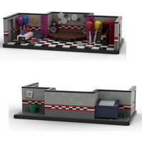 MOC horror movie Freddy toy safety office restaurant performance stage game scene DIY assembly building block toys