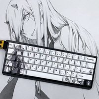 101 Keys DARLING in the FRANXX Dragon Lady keycaps Cherry Keycap Set PBT Anime Keycaps for 60/64/84 Wooting Mechanical Keyboards