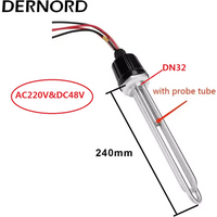 DERNORD chauffe-eau solaire combiné avec Thermostat AC & DC DN32 chauffe-eau tubulaire électrique avec Tube de sonde 220v 1500w et 48v 1000 SS304