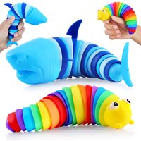 Cevioce Fidget Slug toy 2-piece set (random color), ideal for stress relief and sensory gaming, promoting focus and calmness