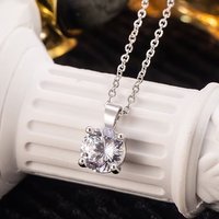 Mini Moissanite Real 925 Sterling Silver Pendant Necklace Female Clavicle Necklaces Wedding Party Jewelry
