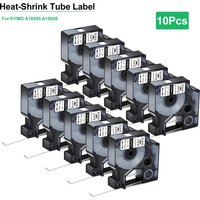 3/5/10Pcs Heat-Shrink Tube Industry Label Compatible for DYMO A18055 A18056 6/9/12/19/24mm Ribbon For Dymo Rhino 1000 5200