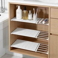 Closet Adjustable Organizer Storage Shelf Kitchen Rack Bathroom Space Saving Wall Mounted Wardrobe Decor Shelves Cabinet Holder