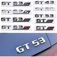 S Badge Letter Emblem Styling 3D ABS Rear Trunk Sticker Silver Black Red For GT GTS GT63S GT43 GT50 GT53 GT63