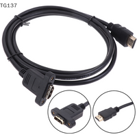 1Pc HDMI Extension Cable Male To Female Gold Plated With Screw Panel Mount Cable