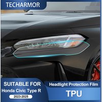 TPU Car Headlight Protective Film For Honda Civic Type R 2023 2024 2025 Transport & Smoke Anti-Scratch Auto External Accessories