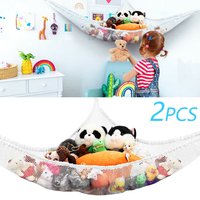 2 Stück Spielzeug Hängematte weich großes Netz Kinderzimmer Lagerung Kinderzimmer Teddybär Netz Kind Veranstalter ausgestopfte Handtücher ordentlich weiche Lagerung