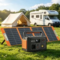 FlashFish Tragbare Powerstation 400Wh mit 100W Solarpanel, 400W Solargenerator, 400Wh Li-Ionen-Akku, Notstromversorgung mit QC3.0 USB Typ-C DC-Ausgang, LED-Display für Camping, Wohnmobil, Outdoor,