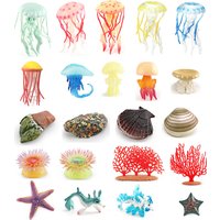 AliExpress SODOFIGURES Simulation Ocean Animals Model Conch Clams Scallop Oyster Sea Anemones Coral Jellyfish Life Growth Cycle Education Miniature Toy