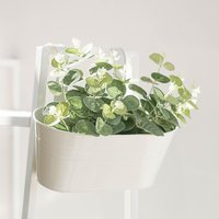 Removable double hooks removable tin hanging planter Home Oval Metal Plant Flower Pot Fence Balcony Garden Hanging Planter Pots