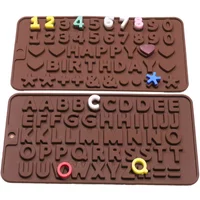Silicone Chocolate Mold 26 Letter Number Chocolate Baking Tools Non-stick Silicone Cake Molds Jelly And Candy Mold 3D Mold DIY