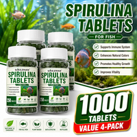 1000pcs High Purity Spirulina Tablets Spiral Seaweed Enrichment Favorite Pets Food Fish Crystal Red Shrimp Fish Food Aquarium