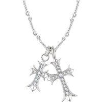 LinkerLove Moissanite Cross Pendant Necklace S925 Sterling Silver for Women/Man Gold Vintage Clavicle Chain Party Luxury Jewelry