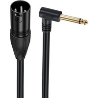 1pc XLR 3 Pin Male to Right Angle 6.35mm 1/4" Male Mono TS Adapter Audio Connector Cable for Microphone Guitar Amplifier Mixer