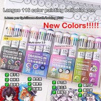 Languo 120/10 Color Ballpoint Pen Cartoon 0.8mm Soft Grip Press Multicolor Writing Pen for Drawing School Supplies Stationery