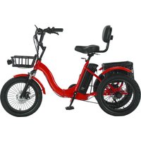 Utility Fat Tire Electric Cargo Tricycle with Rear Rack Long Range Ebike 3 Wheels for Delivery and Family Use
