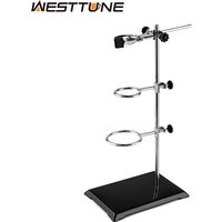 WESTTUNE Laboratory Stand Support Set Steel Lab Stand Set with Cast Iron Base Light Support Stand with Flask Clamp Burette Clamp